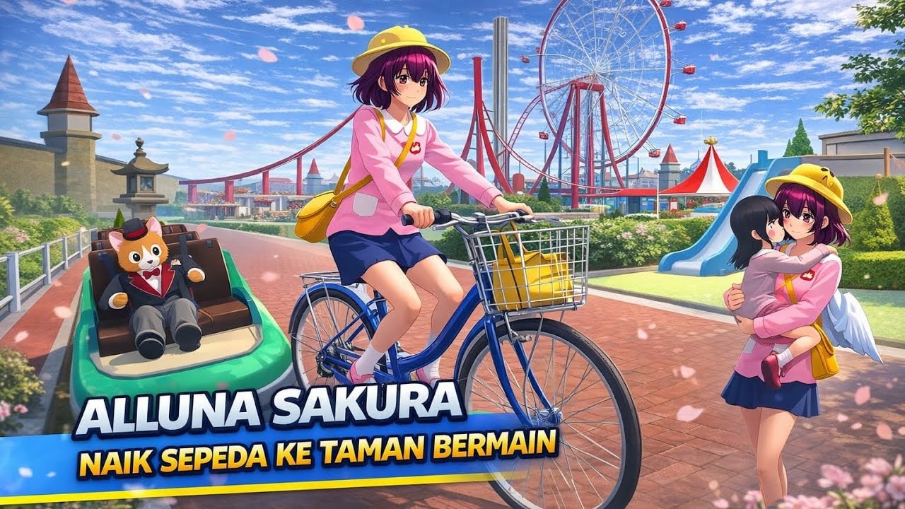 Alluna sakura naik Sepeda Sakura School Simulator #sakuraschoolsimulator 