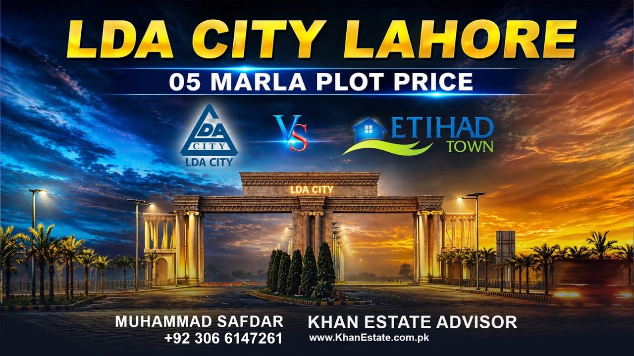 LDA City Lahore | Pine Avenue Road 5-Marla Plot Rates  | LDA City Q Block Vs Etihad Town Ph-3