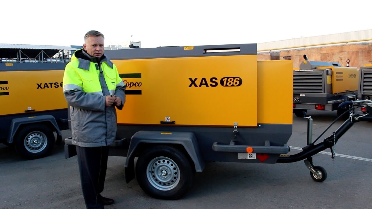 Передвижные компрессоры Atlas Copco XAS 186 и XATS 156 - видеопрезентация, АО 