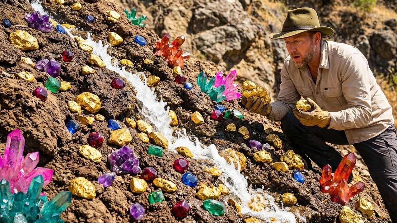 Unbelievable Gold & Crystal Discovery! Prospector Finds Hidden Treasure