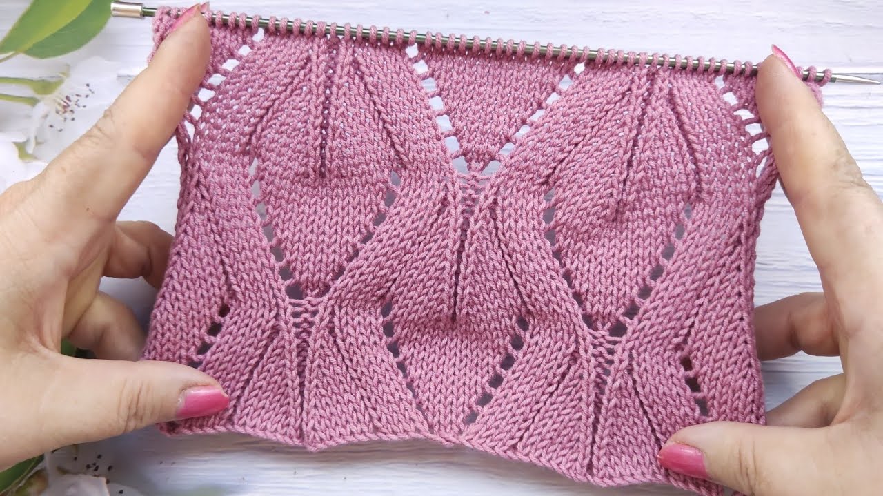 Leaves Stitch Knitting Pattern #leafstitch #knittingpattern #knitstitchpattern #handmade