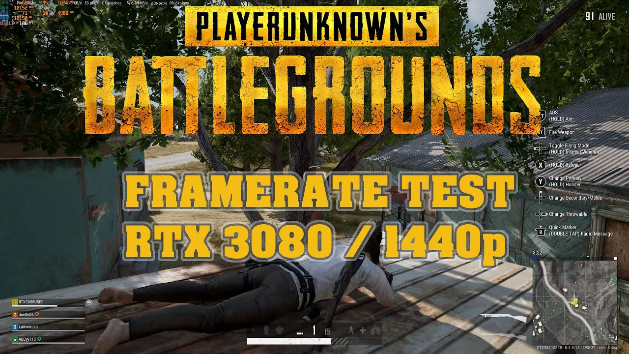 PUBG esports / RTX 3080 1440p ULTRA & VERY LOW framerate test