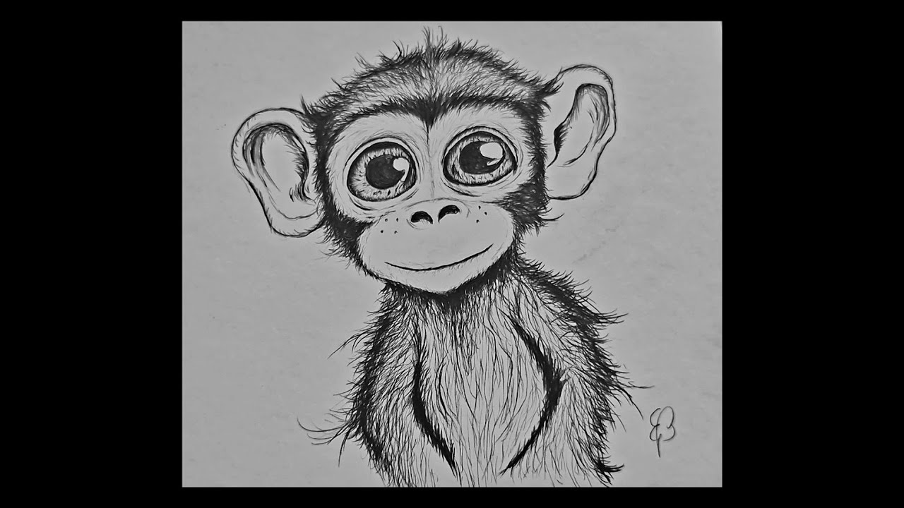 how to Draw a Cute Monkey Step by Step Easy In 1HOUR!