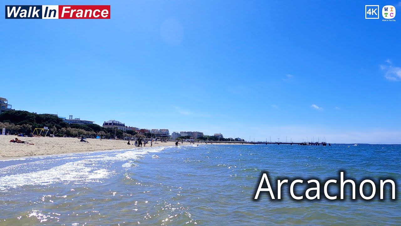 Arcachon beach (4K) | France Walking Tour
