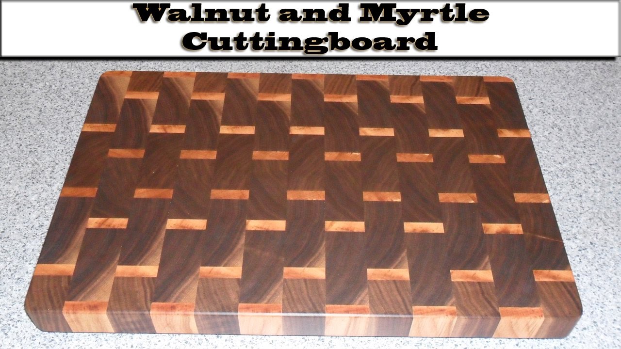 End Grain Cutting Board - Walnut and Myrtle