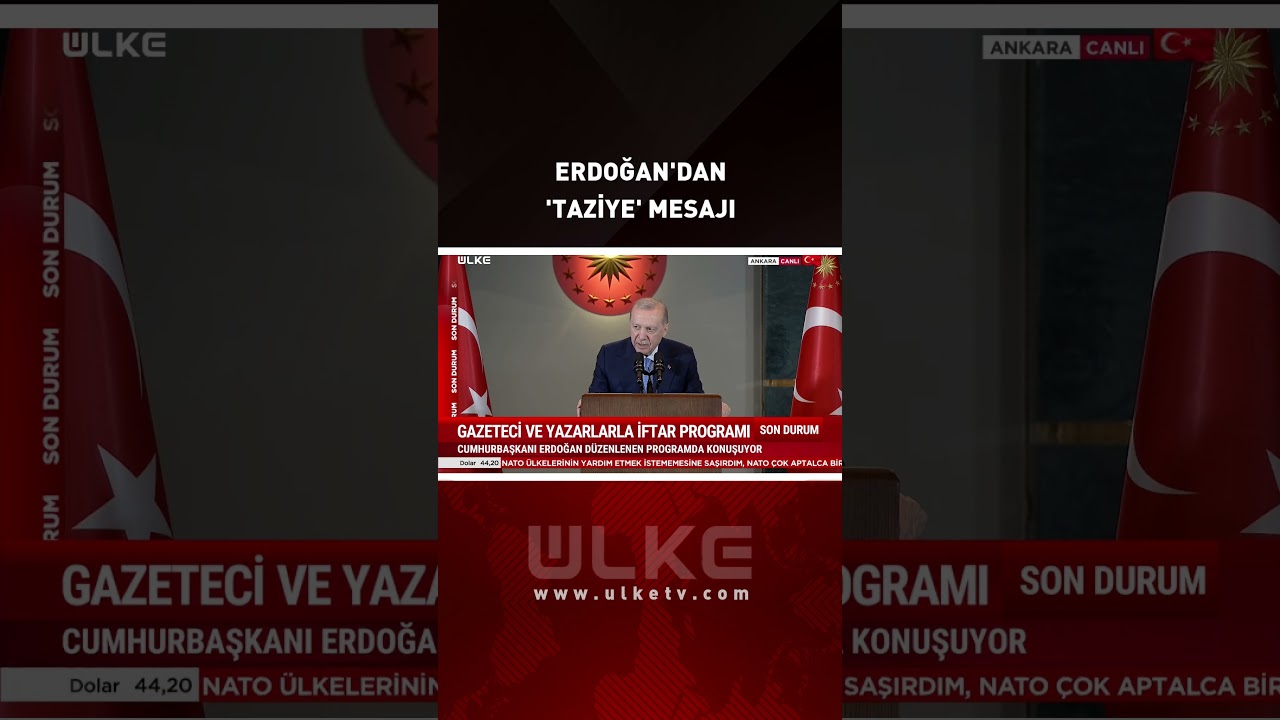 Cumhurbaşkanı Erdoğan'dan 'Taziye' Mesajı! #sondakika