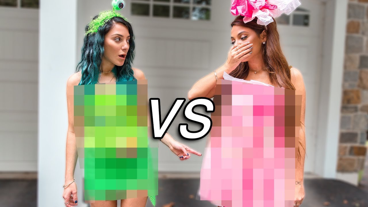 DIY Halloween Costume Challenge! Sister VS Sister