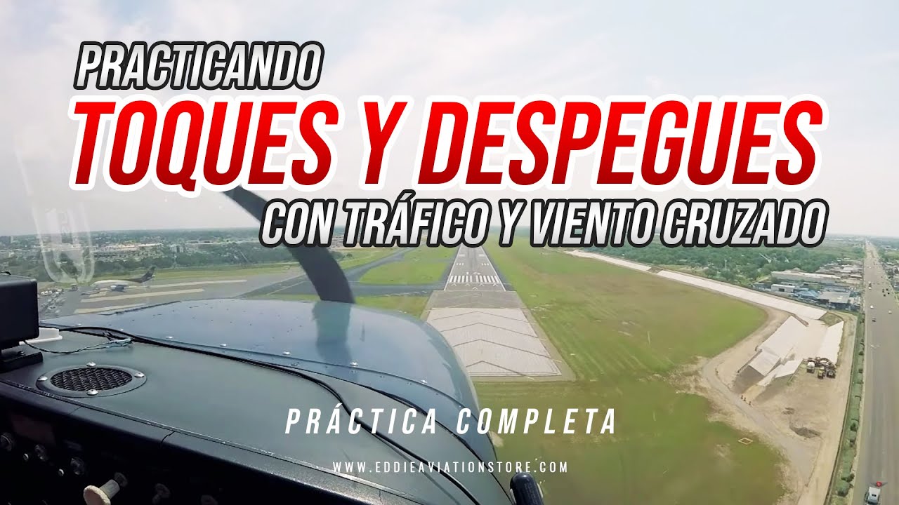 👨🏻‍✈️ PRACTICANDO TOQUES Y DESPEGUES CON MUCHO TRÁFICO Y VIENTO CRUZADO 💨🛩