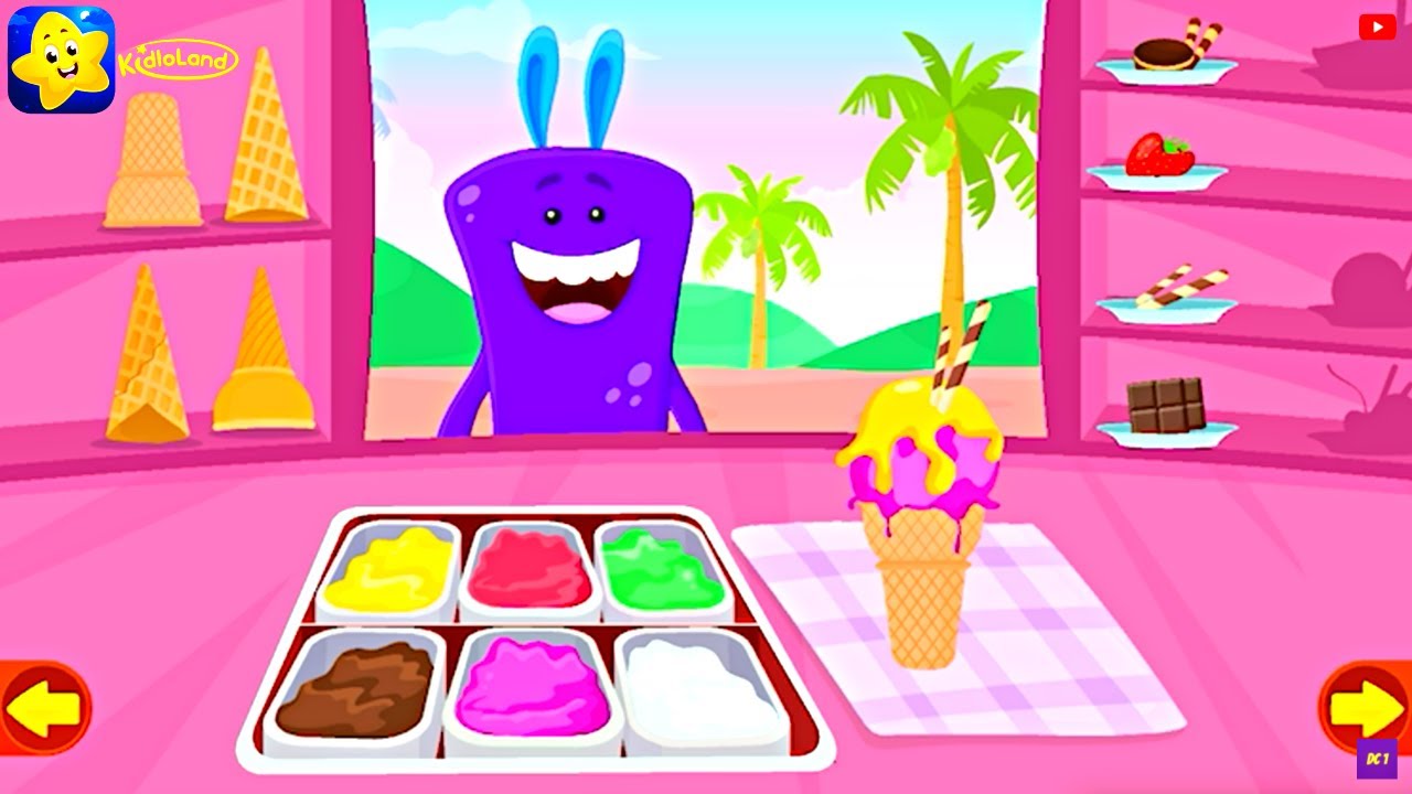 Learn to Make Yummy 🍧 Ice Cream🍦| Cooking game for Children | KidloLand Kids & Toddler Games