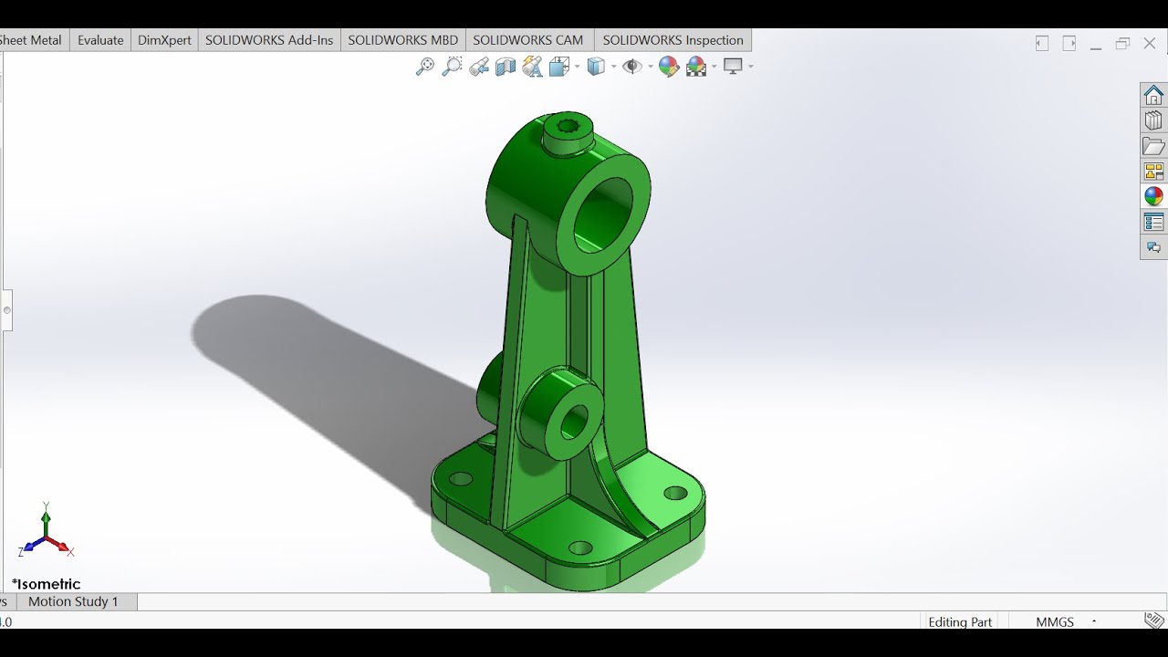solidworks tutorial bearing bracket part 43