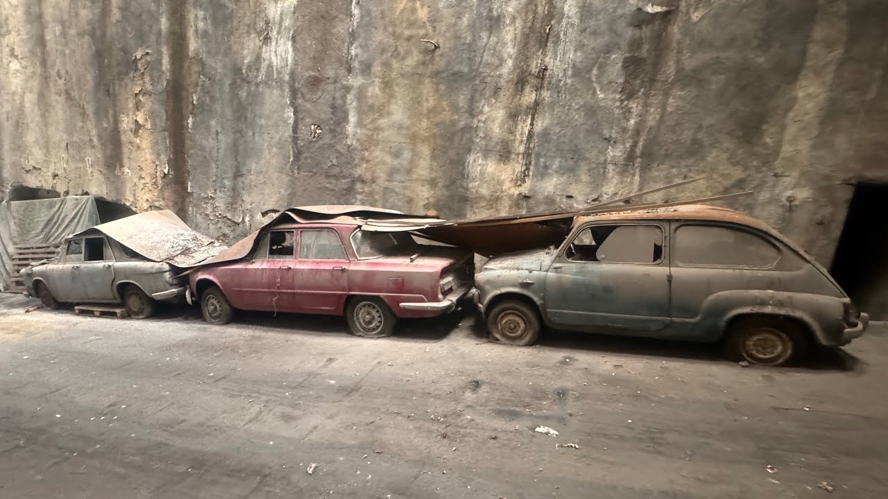 CASA DI LUSSO IMMENSA ABBANDONATA CON TRE AUTO