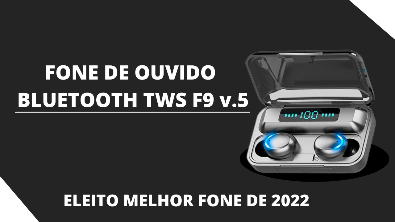 Fone de Ouvido Bluetooth TWS F9 v.5  - RESISTENTE &Aacute;GUA e CARREGA O CELULAR!