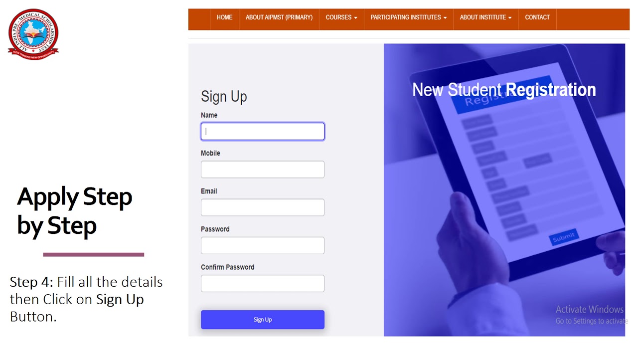 How to Apply AIPMST Primary Scholarship Application Form