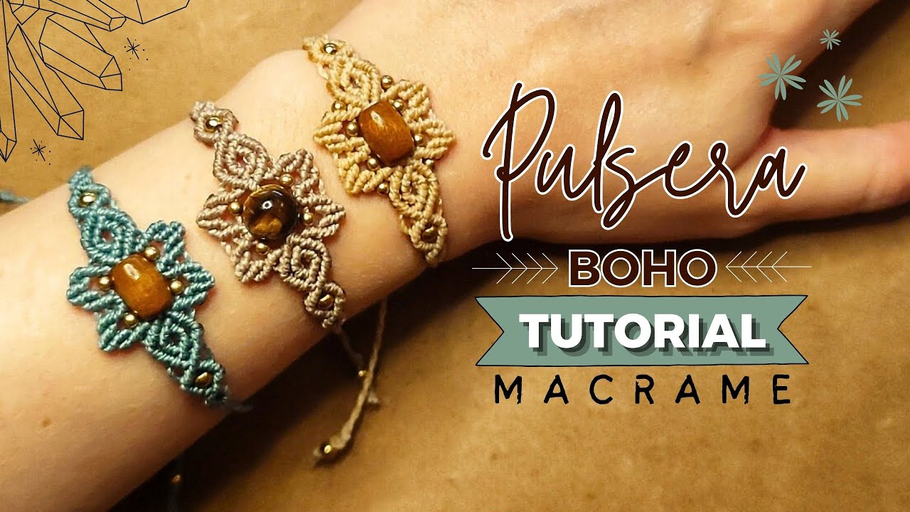 🔮  Pulsera de Macrame Boho Fácil y Bonita #42 | DIY Easy Macrame Bracelet with Stone Tutorial