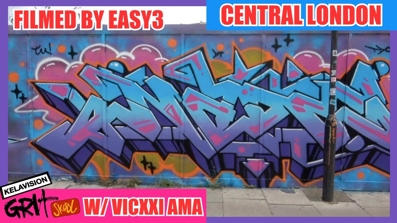 LONDON GRAFFITI WALK JUNE 2024 //KELAVISION GRIT SCHOOL with VICXXI AMA FILMED BY EASY3