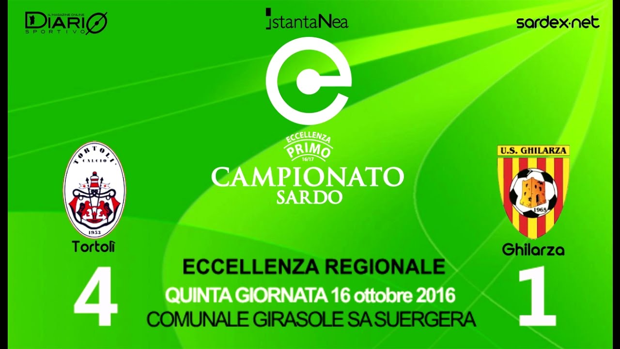 Tortoli - Ghilarza 4-1 - Highlights - Giornata 5 - ECCELLENZA SARDEGNA 2016-17
