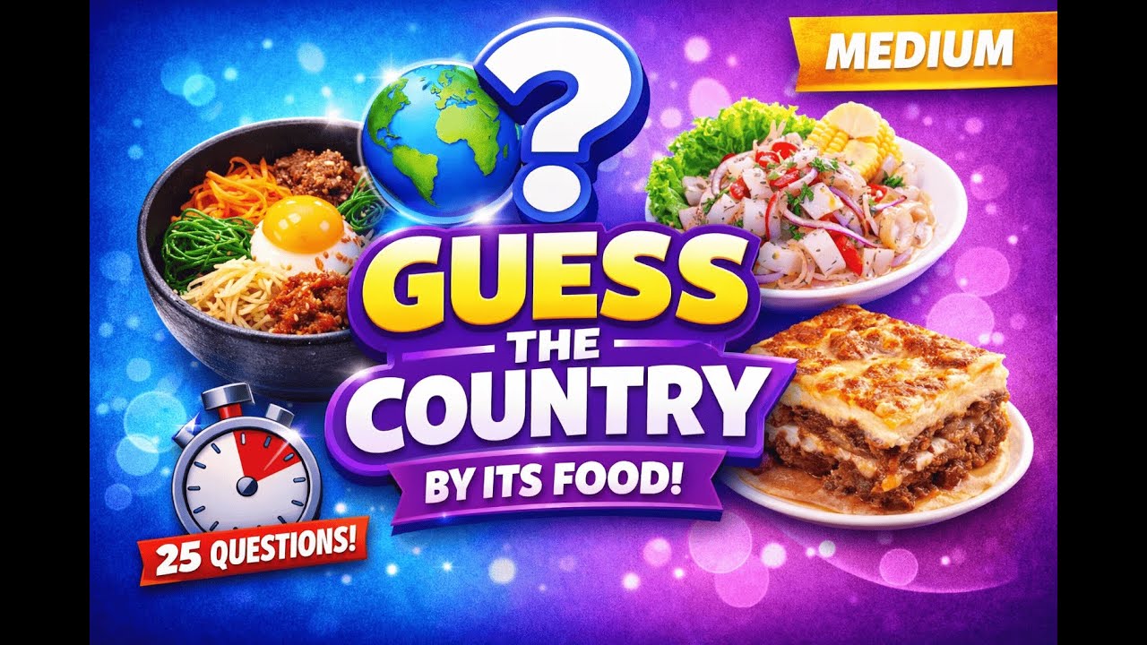 Guess the Country by Its Traditional Food 🌍 | Medium Food Quiz (25 Questions)