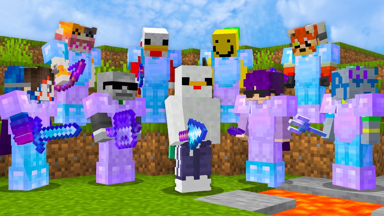 Minecraft Speedrunner VS 8 Hunters