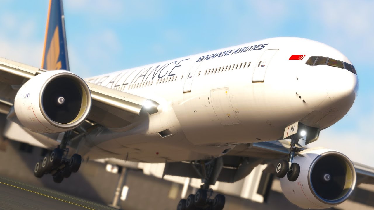 Boeing 777 EXTREME Crosswind Landing Dubai! Singapore Airlines B777 Pilot Challenge