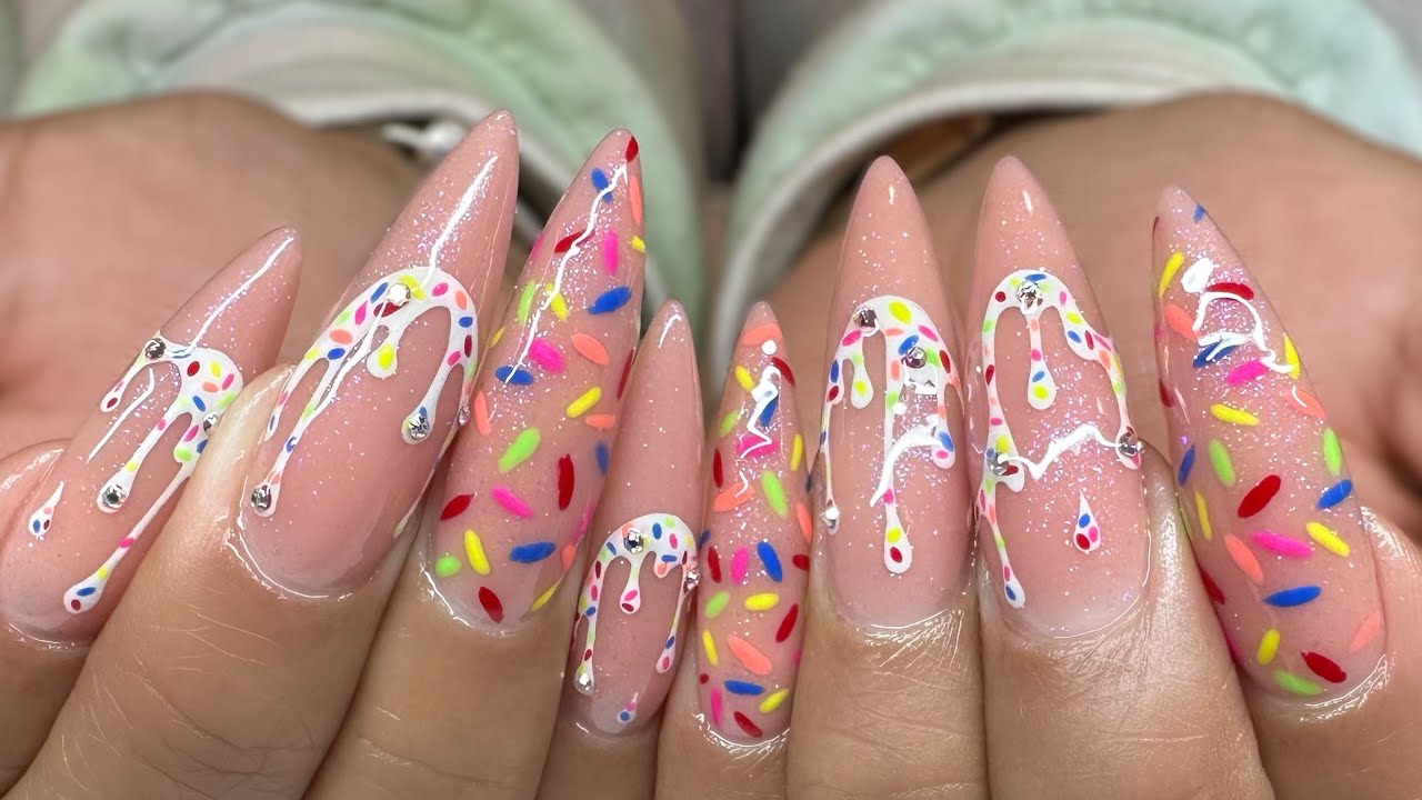 The Sweetest Nail Transformation: Drip Cake Gel Nail Art!