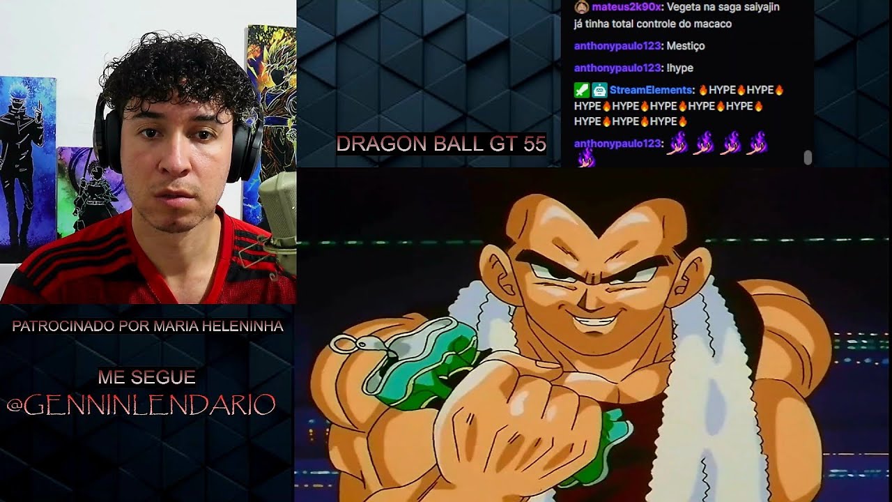 Genninlendário reagindo ao Vegeta vai também se transforma no ssj4 Dragon ball GT Episódio 55