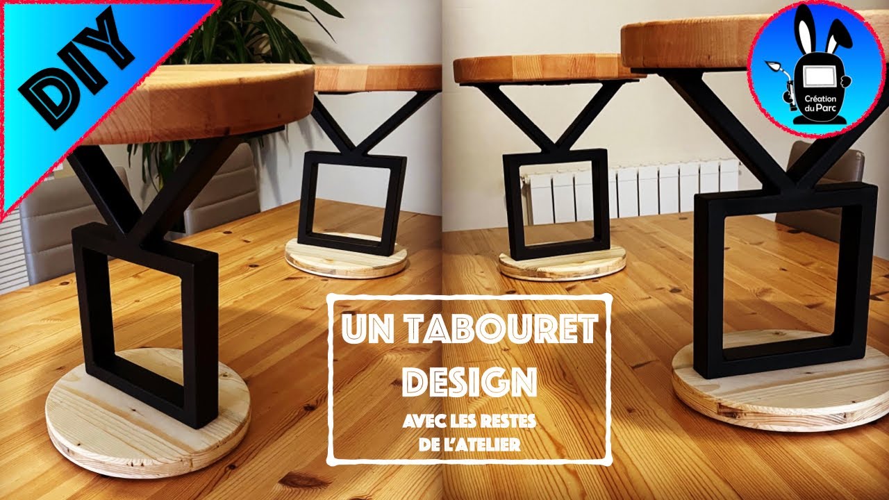 DIY : Fabrication d'un tabouret bois et métal avec les restes de l'atelier