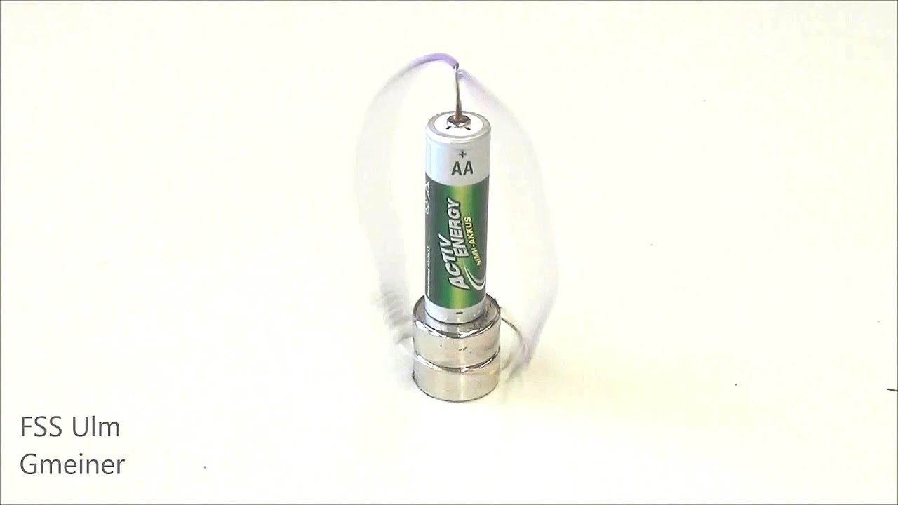 Einfacher Elektromotor. Freihandexperiment.