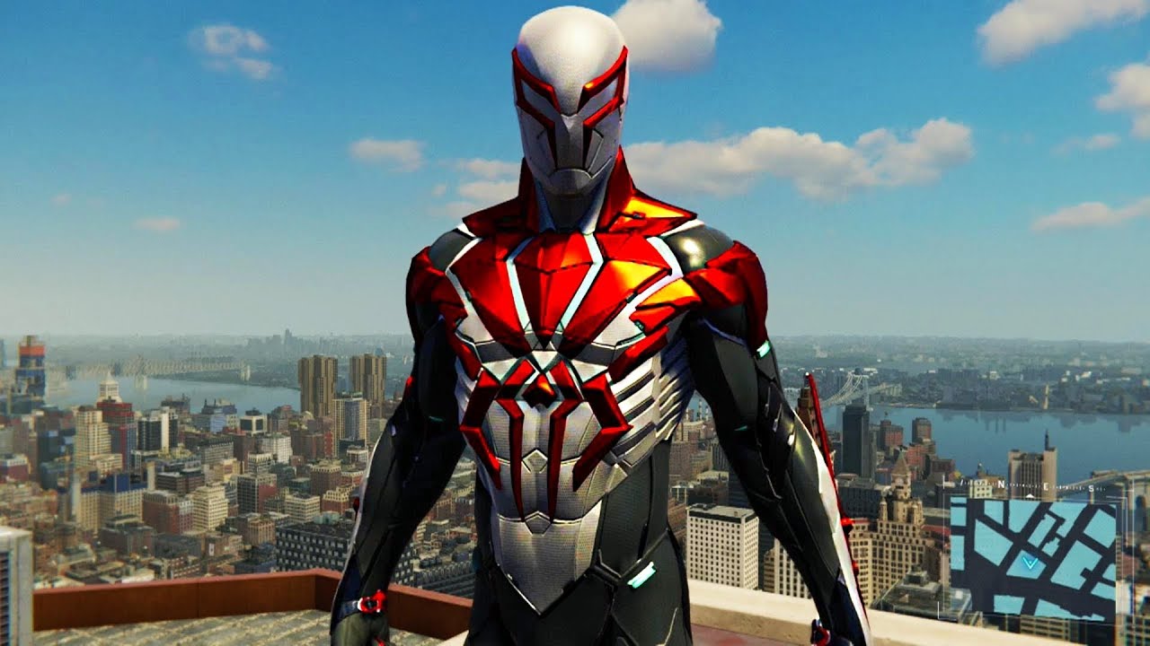 Spider-Man PS4 - Spider-Man 2099 White Suit Free Roam Gameplay
