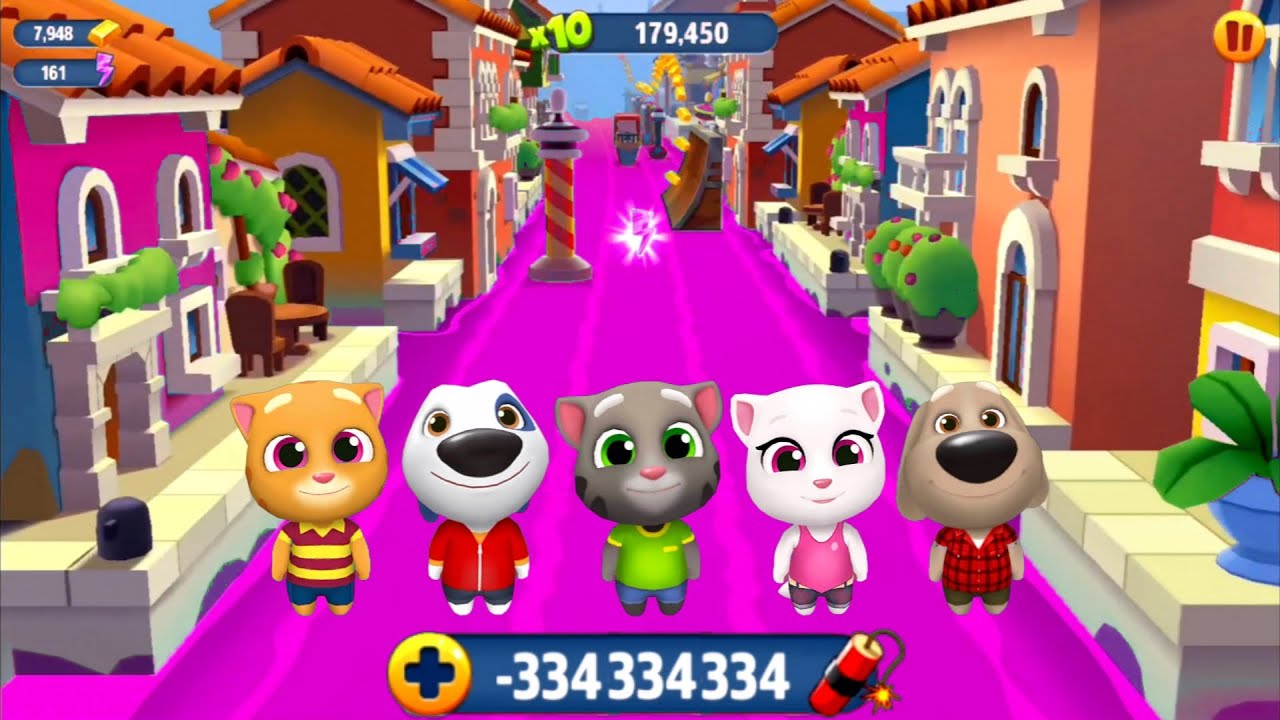 Talking Tom Gold Run Squid Game - Unlock All Super Heroes - Boss Fights In Water Town