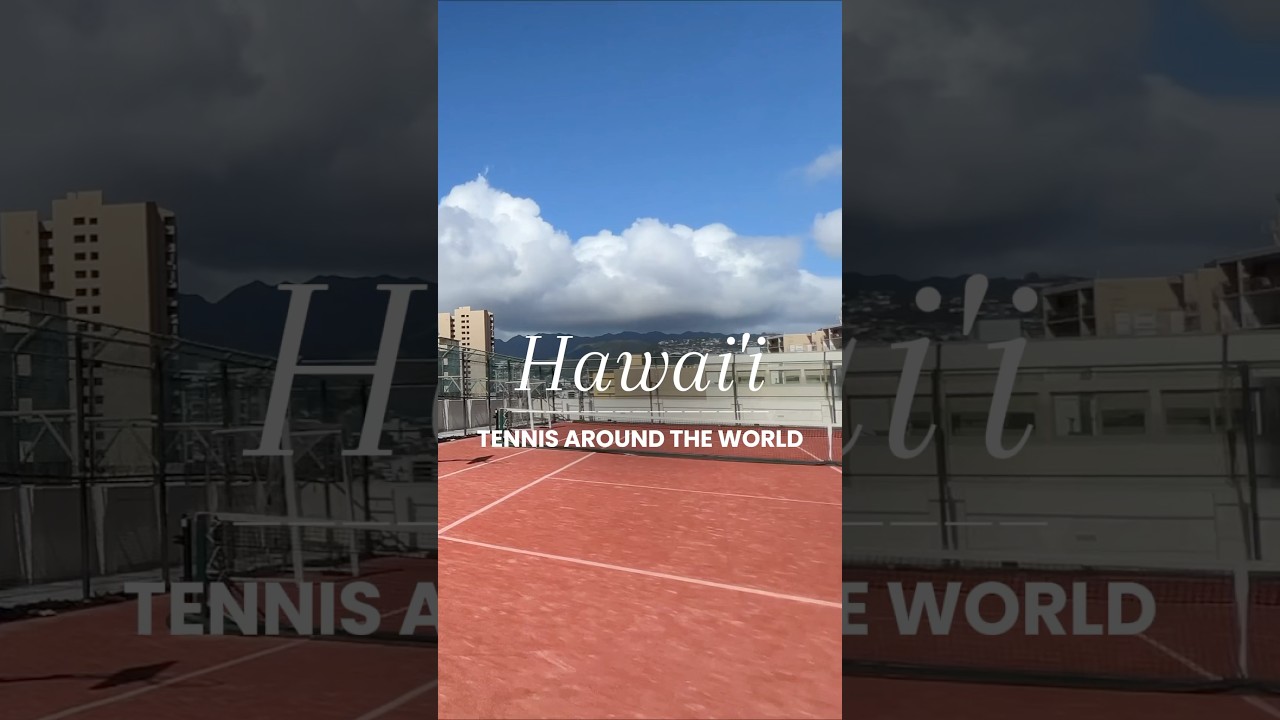 Rooftop tennis courts with a view. #tennis #tenniscourts #tennislife #travel #travelvlog #hawaii
