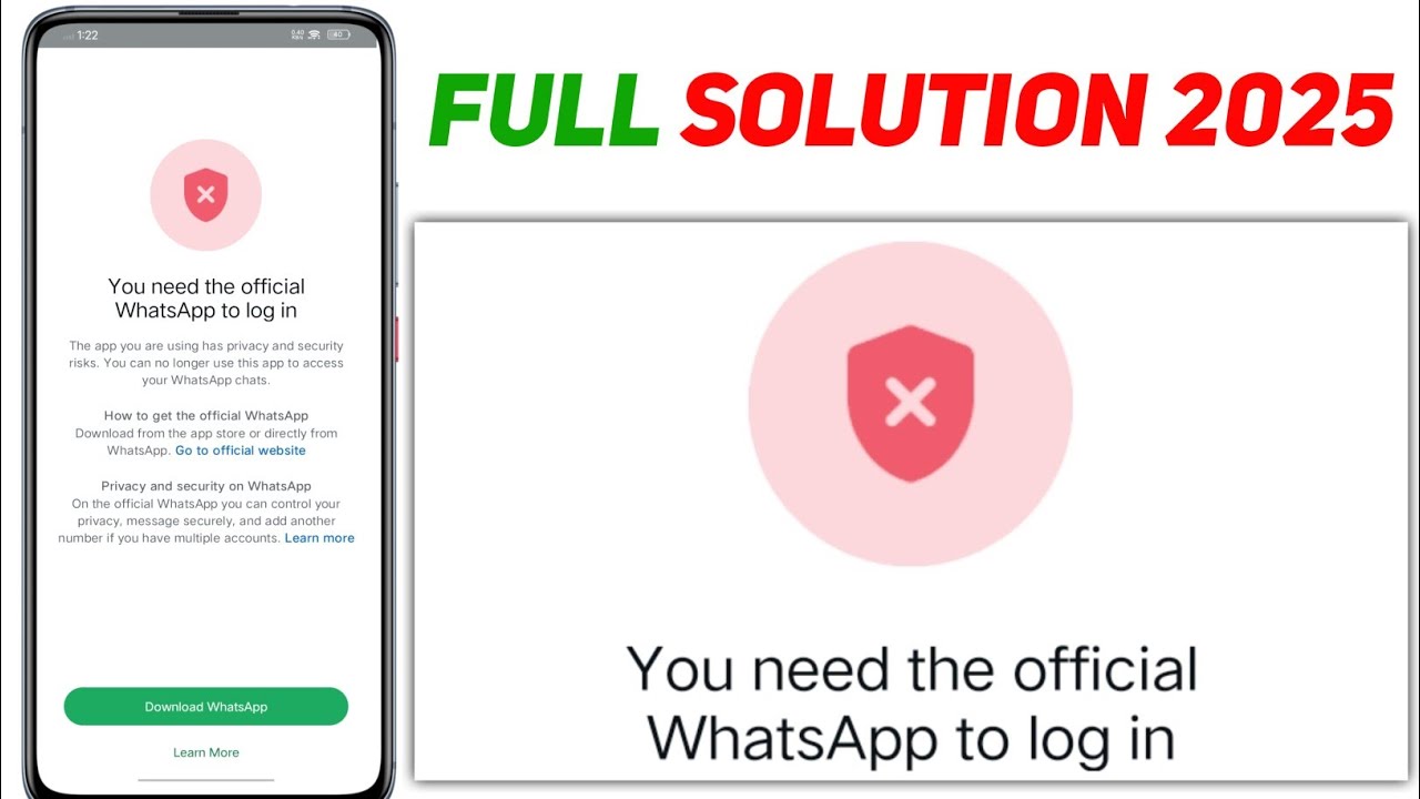 GB WhatsApp login problem 2025 | You need the official whatsapp to log in problem solution 2025