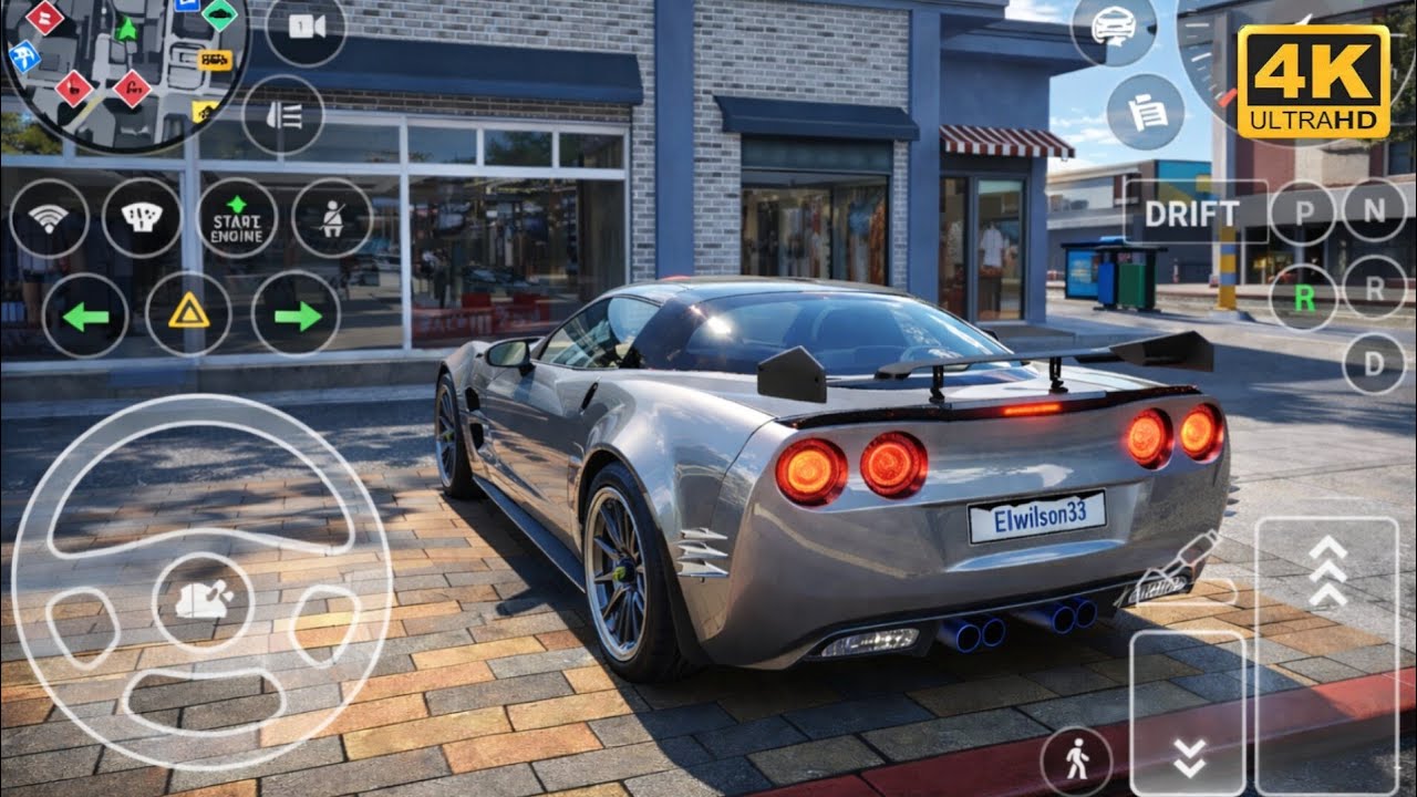 Car Parking Driving School Gameplay  → Chevrolet Corvette C6 ZR1|4k Ultra Graphics 