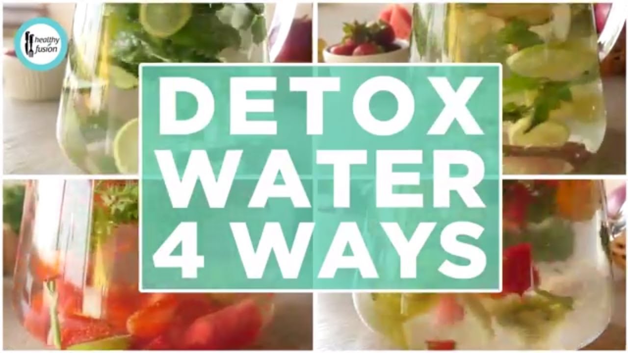 Detox Water 4 ways (For weight loss and healthy glowing skin) Recipe By Healthy Food Fusion