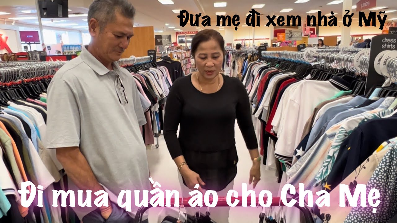 Đưa Cha Mẹ đi mua quần áo,mua cây ván,Mẹ đi xem nhà ở Mỹ @phuongthuycuocsongmy