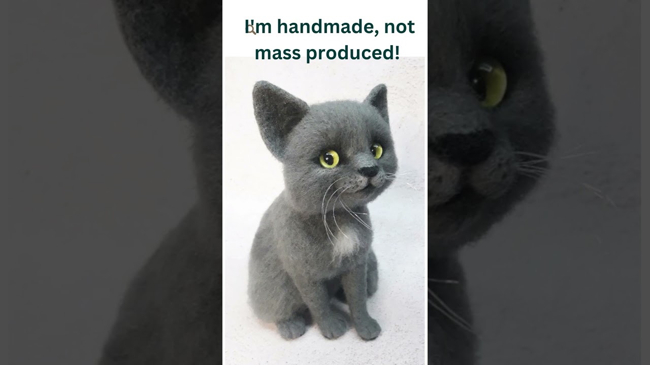 3D Cat Statue - British Shorthair - Custom Needle Felted Cat Doll #cats