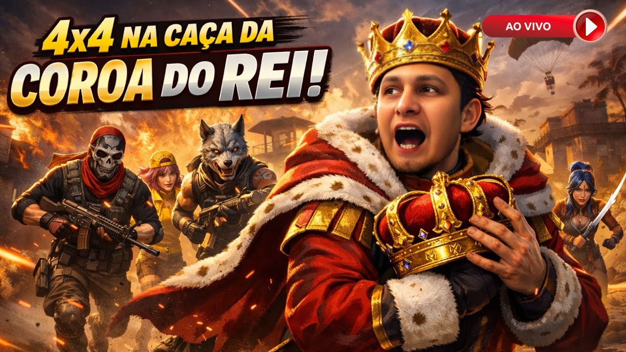💛 FREE FIRE AO VIVO💛|👑QUEM VAI FICAR COM A COROA?👑|💛APOST@DO VALENDO 100$💛4x4 REVELANDO 🏆JOGADORES💛