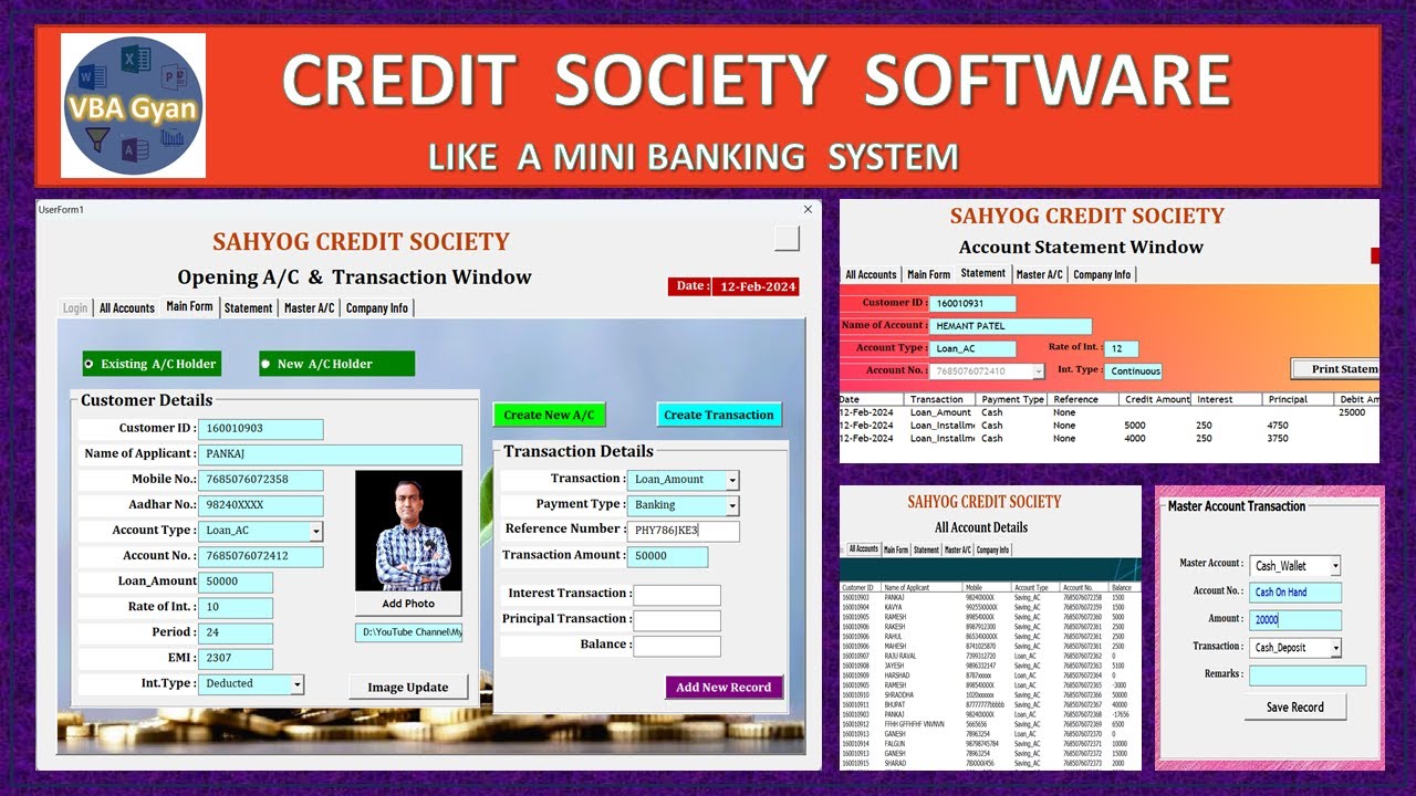 Credit Society Software || Like a Banking System
