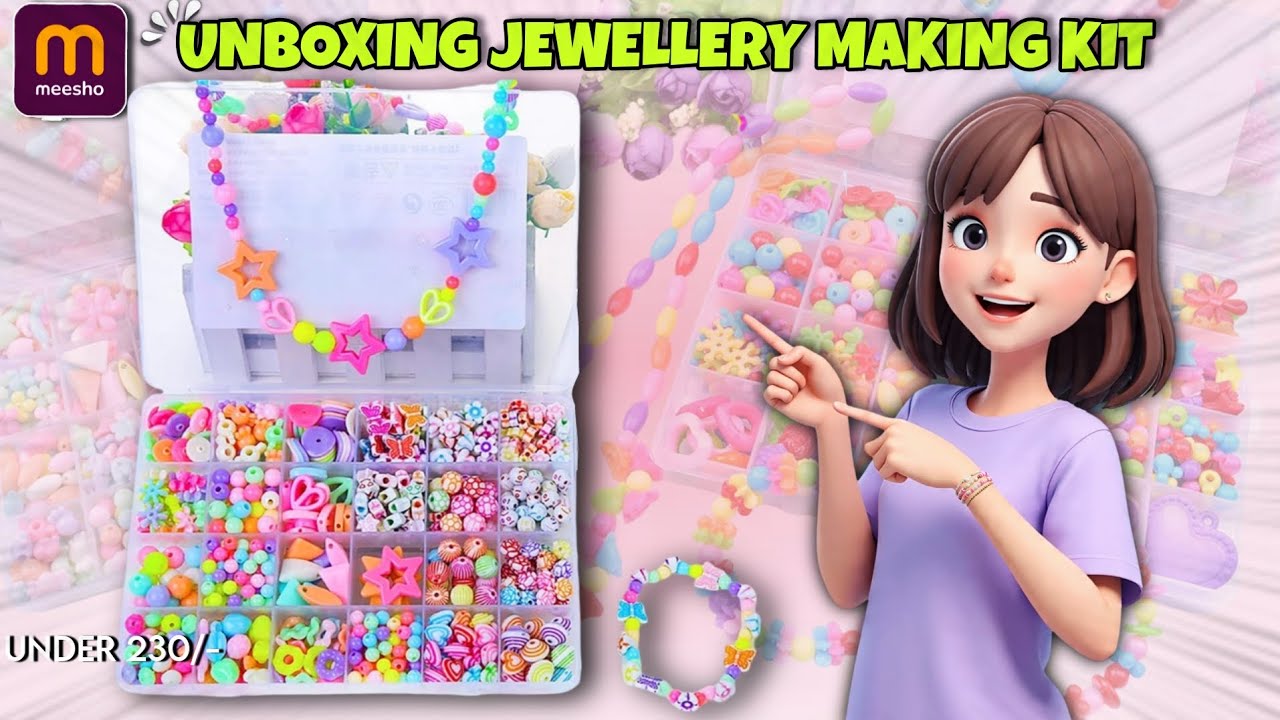 MEESHO JEWELLERY MAKING KIT 😱 | Under ₹230/- Unboxing Beads | Viral Craft Kit