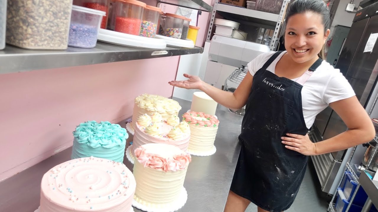 Decorating 6 Cakes in 2.5 Hours at a Bakery | Cake Decorating in 4K