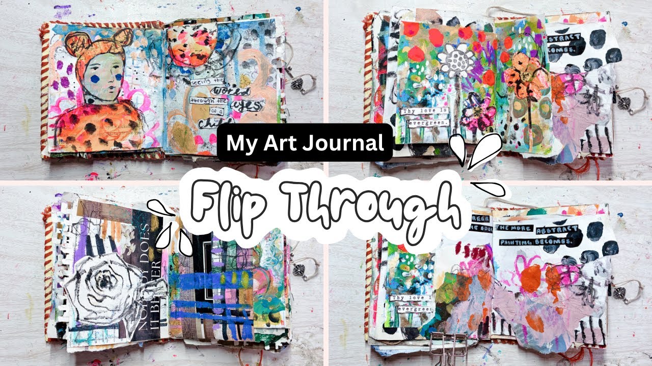 Art Journal Flip Through 2025 (No Talking) #flipthrough #artjournal
