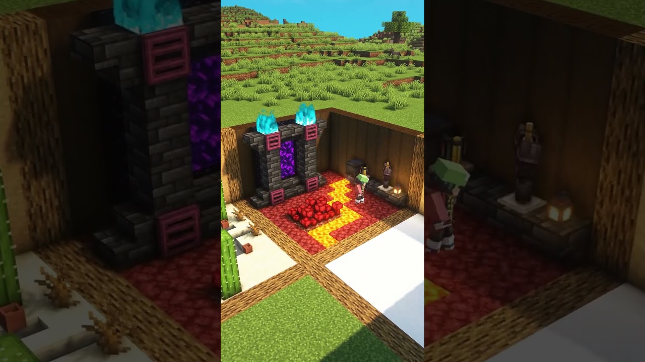 Minecraft 4 Biomes Undeground Base🏠 #shorts