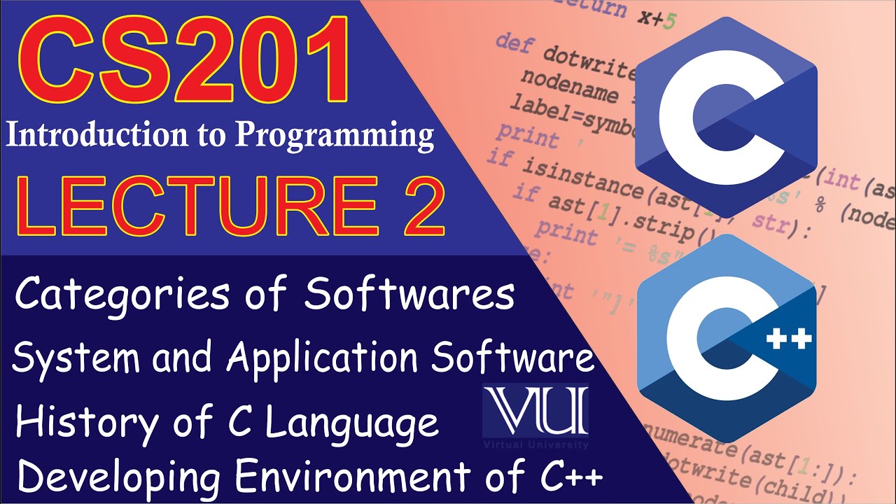 CS201 Краткая лекция 2 | Категории программного обеспечения, История языка C, IDE Dev C++ | VU Sm...