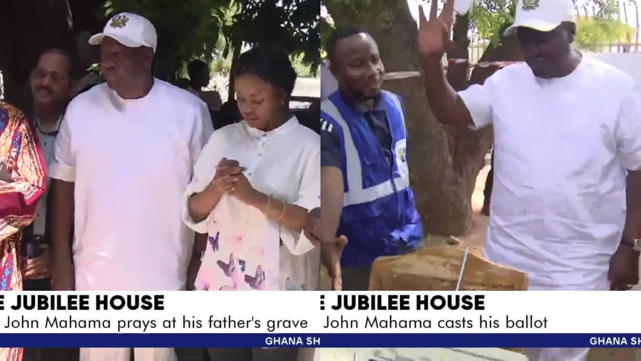 John Dramani Mahama Prays with Family Before Casting His Vote