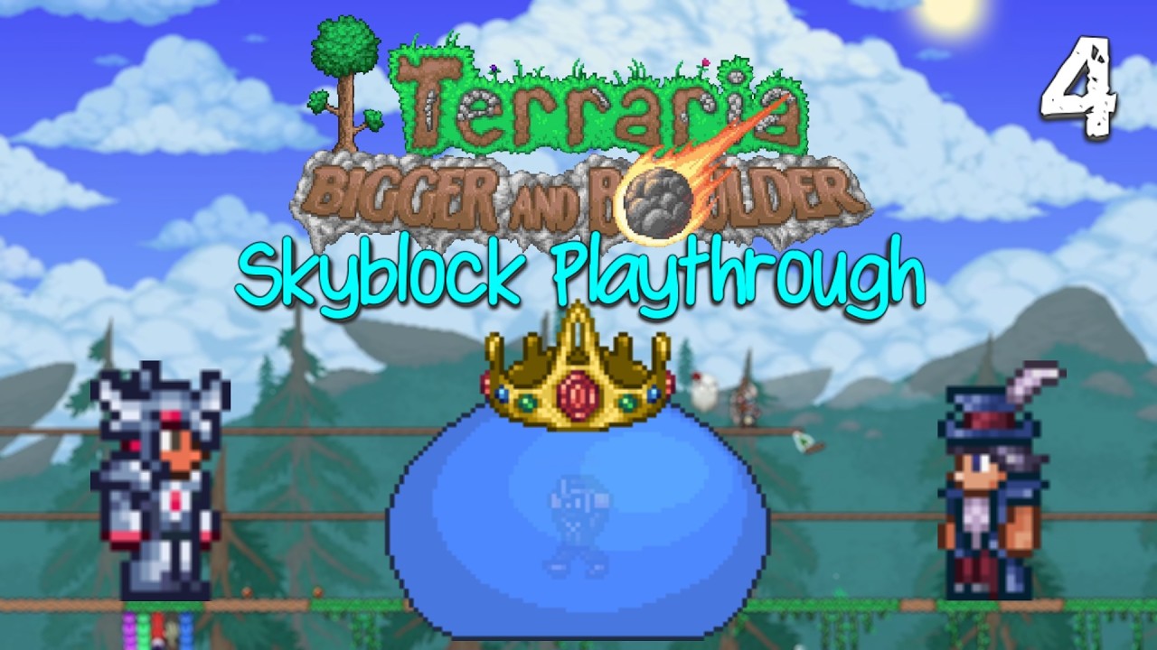 Slime Rain & The First Arena! - Terraria 1.4.5 Skyblock #4