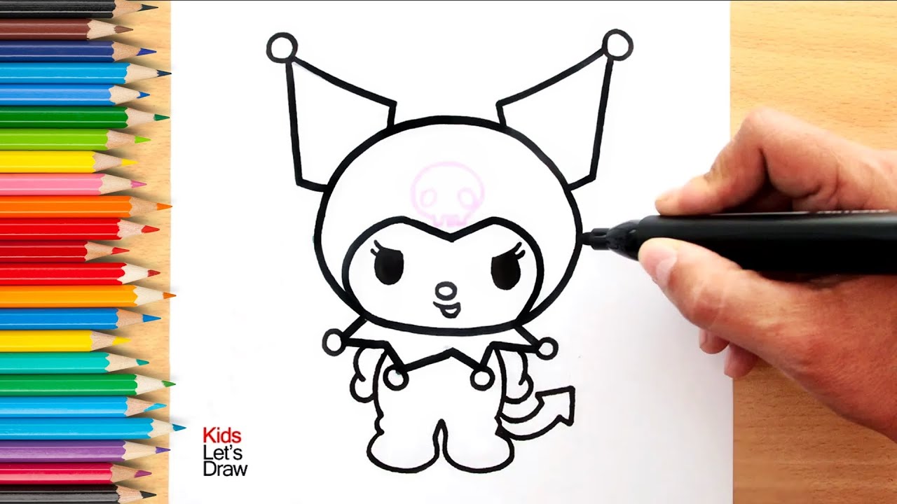 Cómo dibujar y pintar a KUROMI (paso a paso) usando marcadores