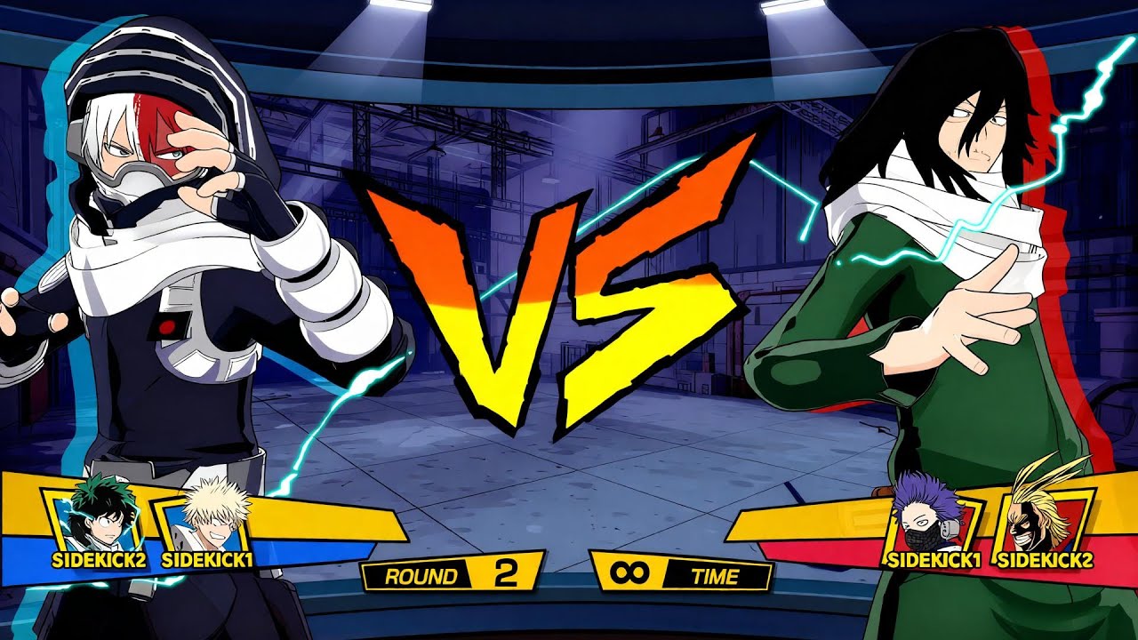 Shoto Todoroki vs  Shota Aizawa (Hardest AI) My Hero One's Justice 2