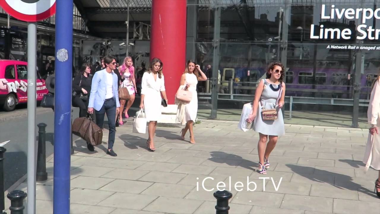 Chloe Lewis and Jake Hall arrive in Liverpool for Aintree Races