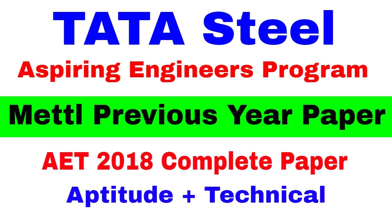 Tata Steel Aspiring Engineers Program Previous Year Paper | TATA STEEL AET 2018 Full Paper