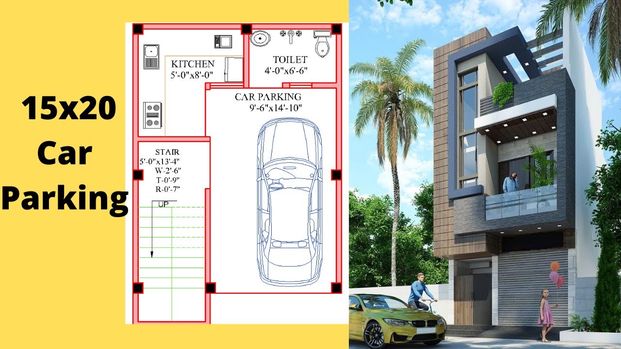 15 by 20 house plan | 15x20 house design with car parking | 35 Gaj House Design |