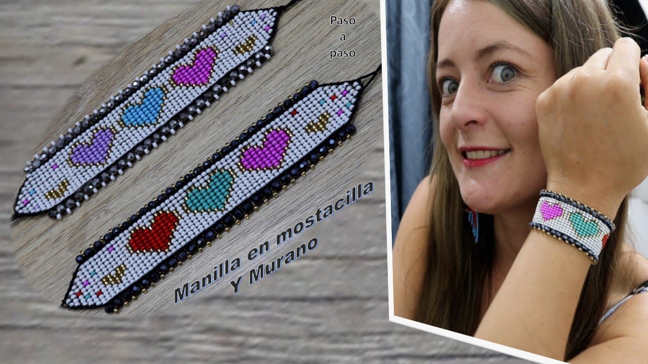Manilla en mostacilla con Murano e hilo chino (paso a paso) Aniara Sanarte
